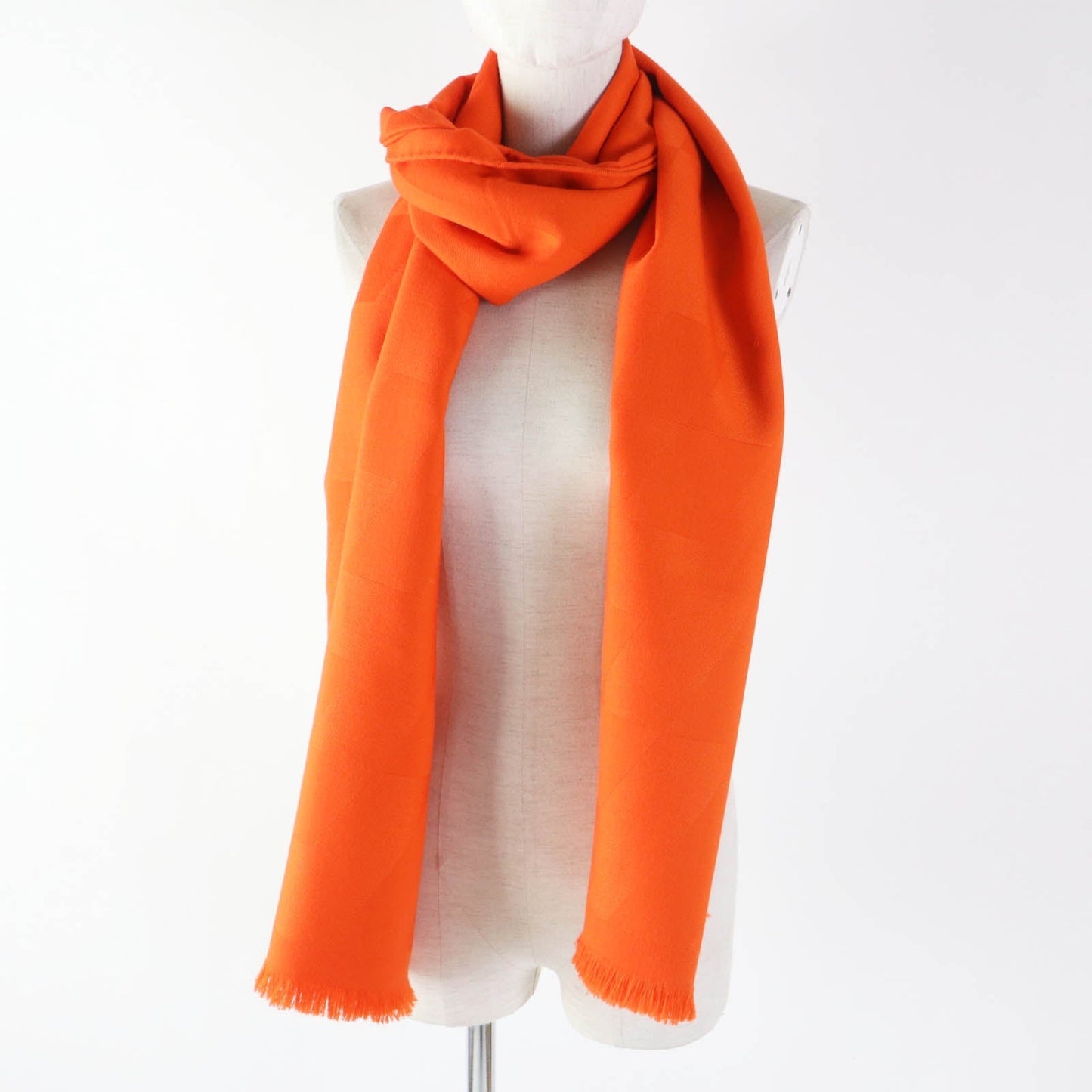 HERMES Stall Main: 85% cashmere, Main: 15% silk Orange Women Used