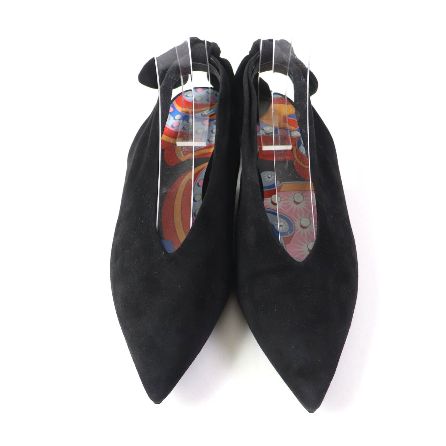 HERMES pumps Suede leather black 37