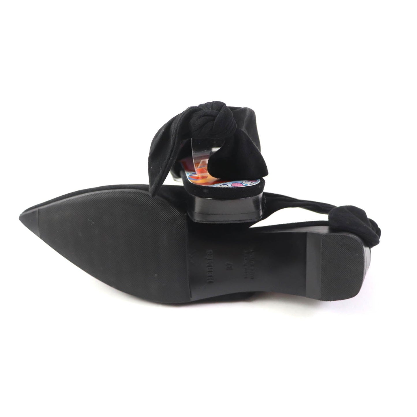 HERMES pumps Suede leather black 37