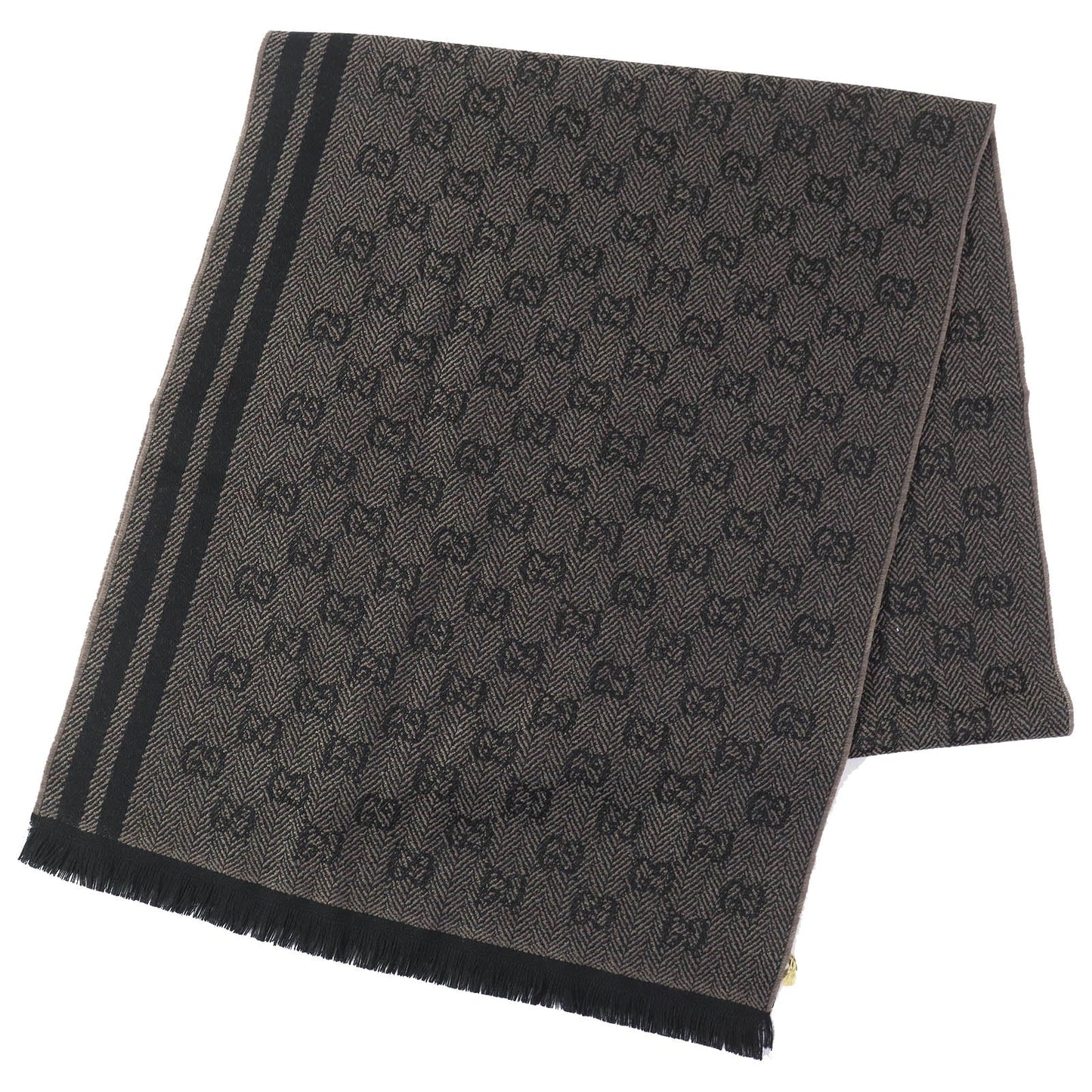 GUCCI Scarf Main: 100% wool Brown black Women Used