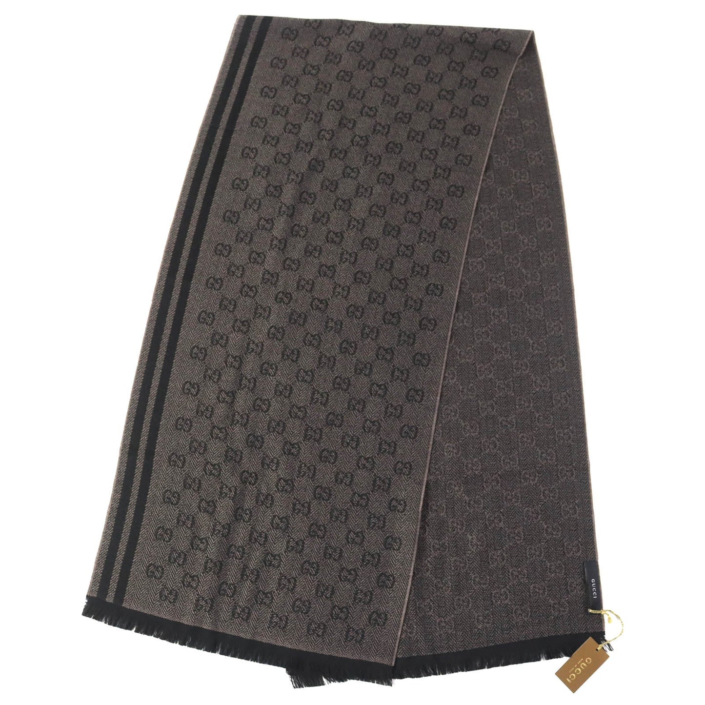 GUCCI Scarf Main: 100% wool Brown black Women Used