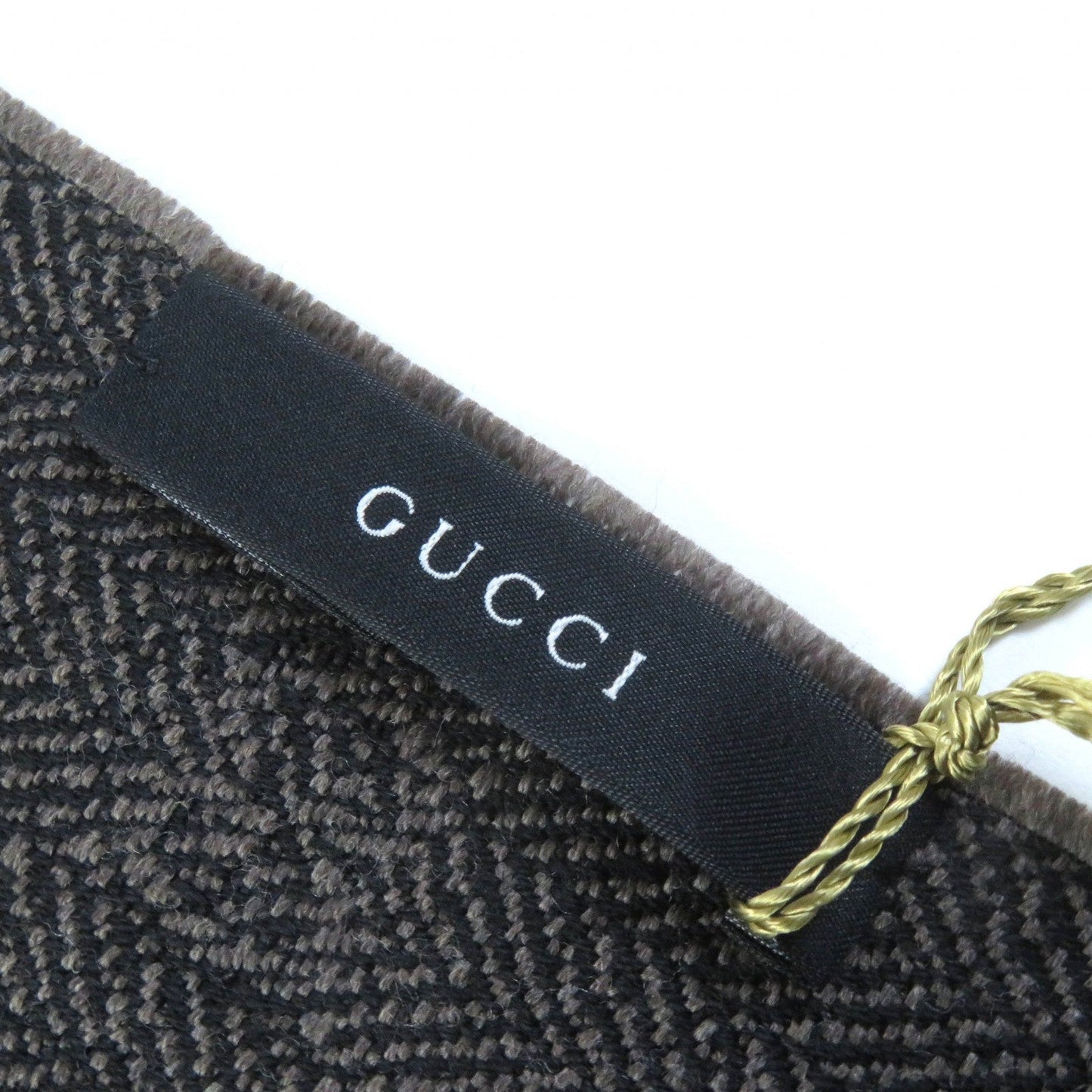 GUCCI Scarf Main: 100% wool Brown black Women Used