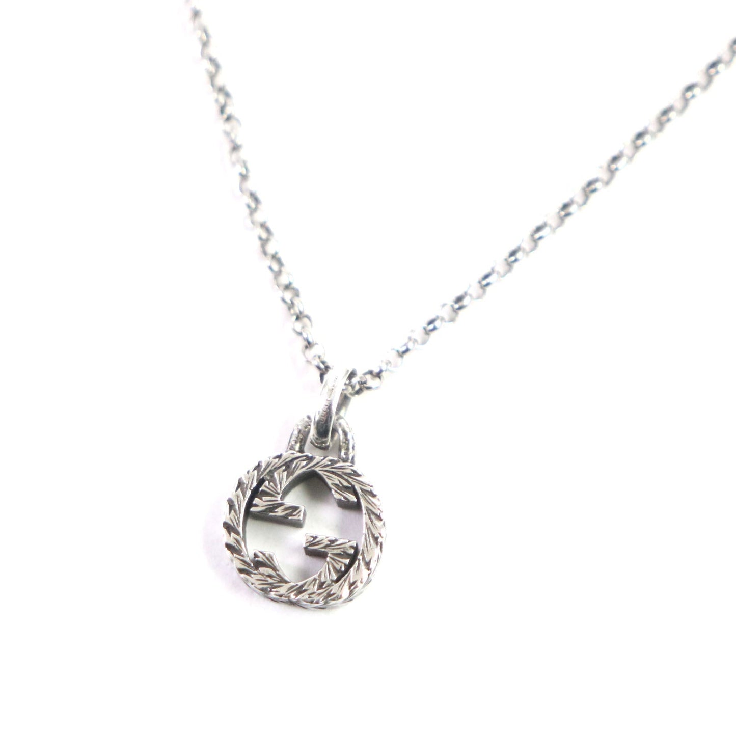 GUCCI Necklace AG925 Silver Arabesque Interlocking G
