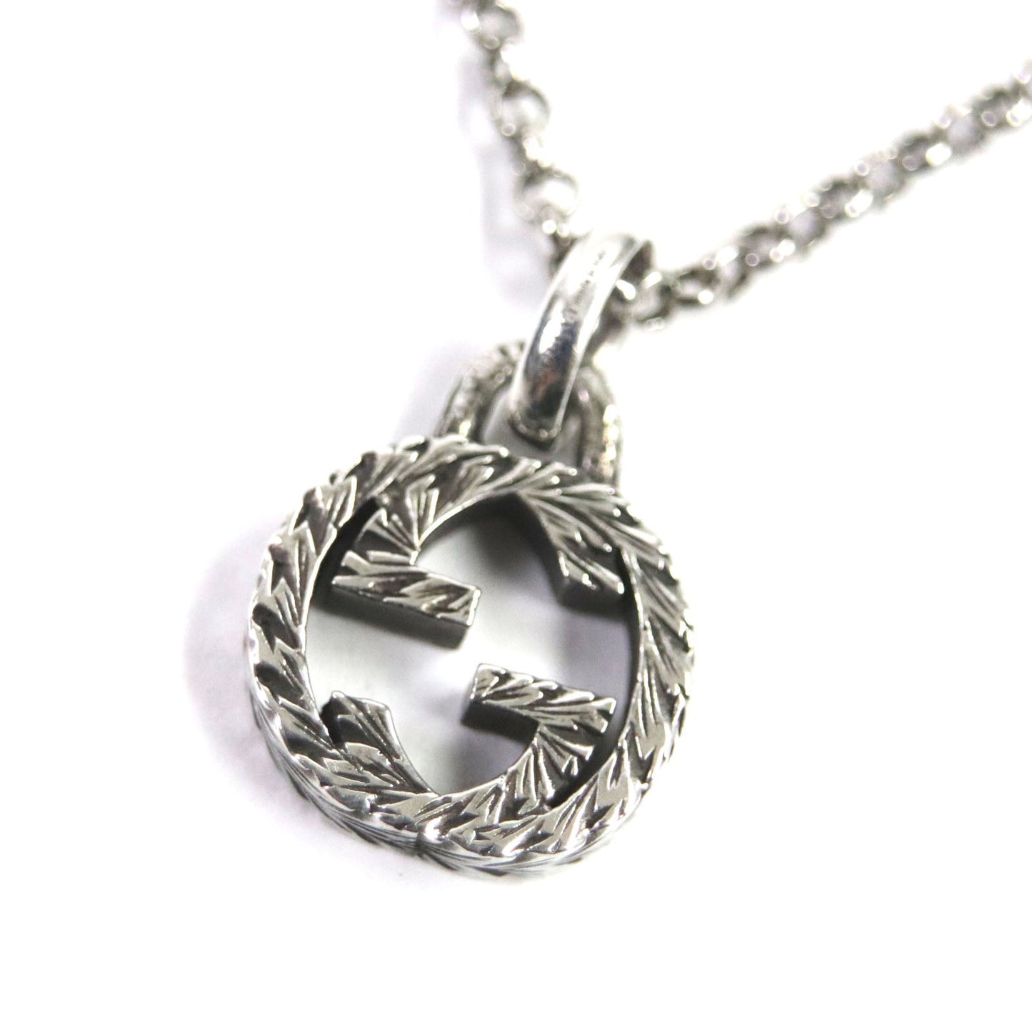 GUCCI Necklace AG925 Silver Arabesque Interlocking G
