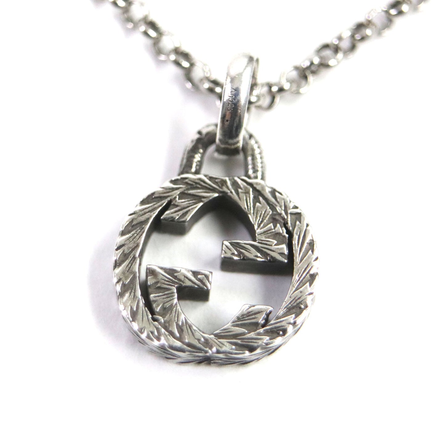 GUCCI Necklace AG925 Silver Arabesque Interlocking G