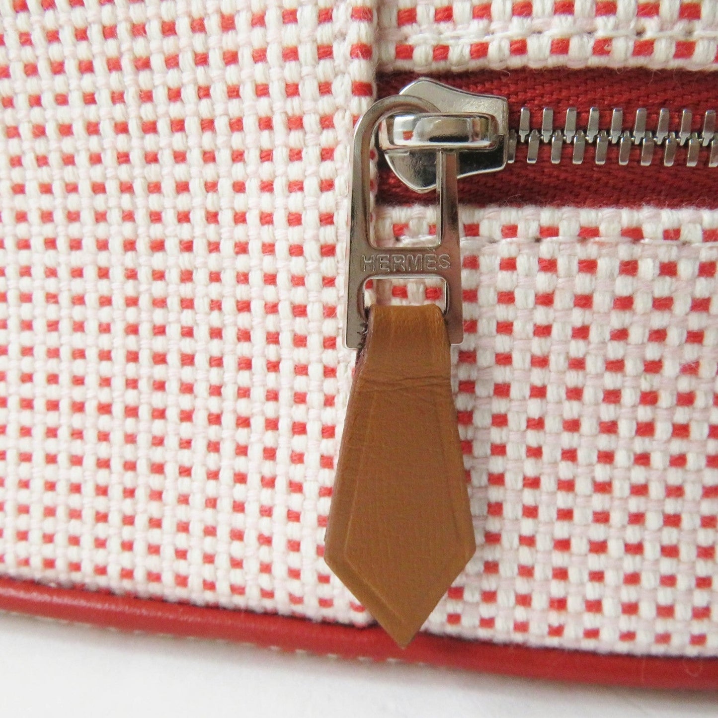 HERMES Cosmetics Pouch cotton Orange red Escal