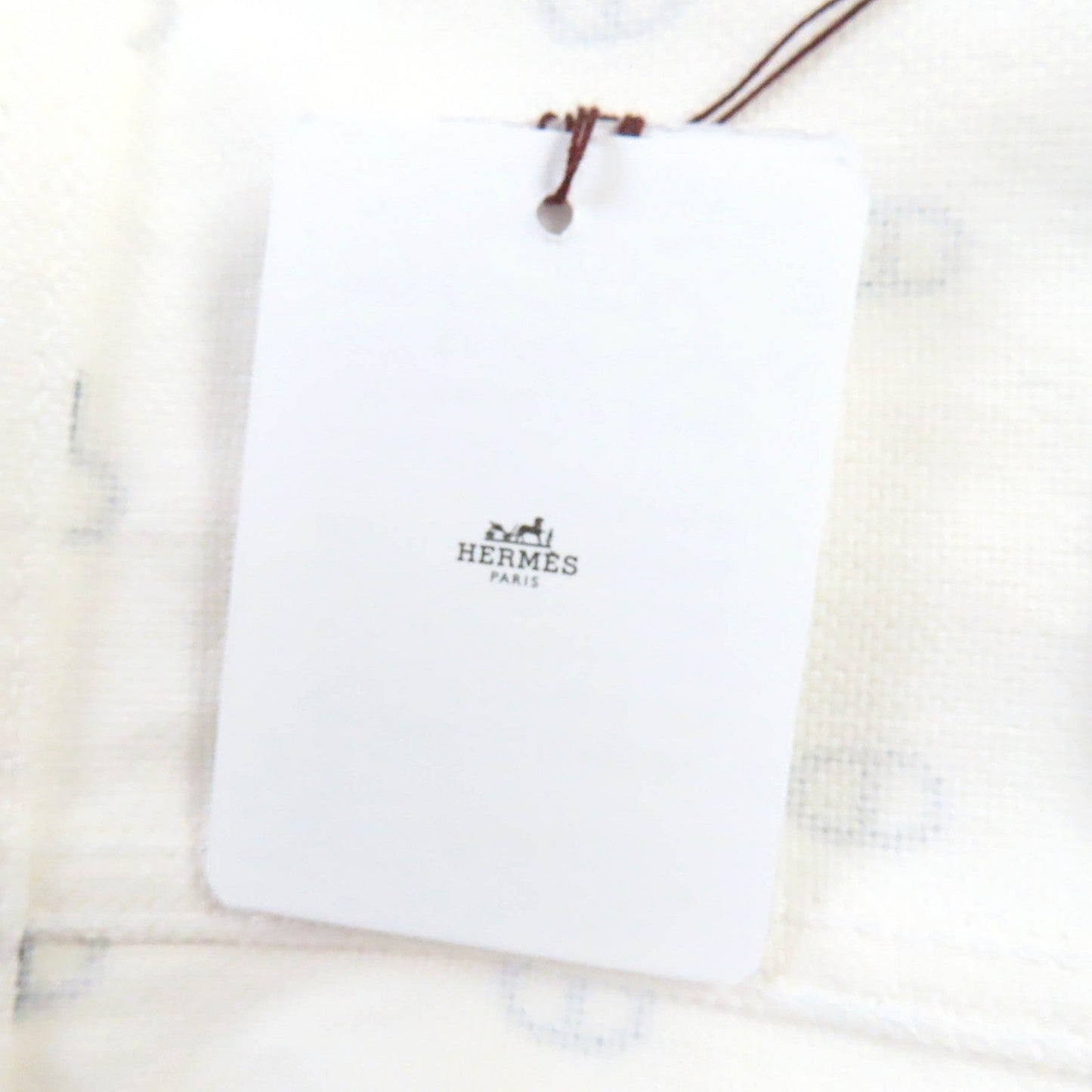 HERMES Denim Jacket Outer: 98% cotton, Outer: 2% polyurethane, Part: leather, Lining: 100% cotton White navy Women 40 Used