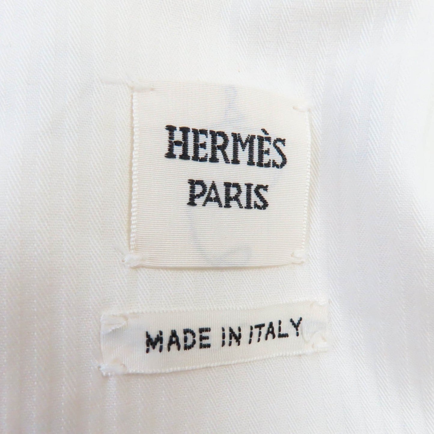 HERMES Denim Jacket Outer: 98% cotton, Outer: 2% polyurethane, Part: leather, Lining: 100% cotton White navy Women 40 Used