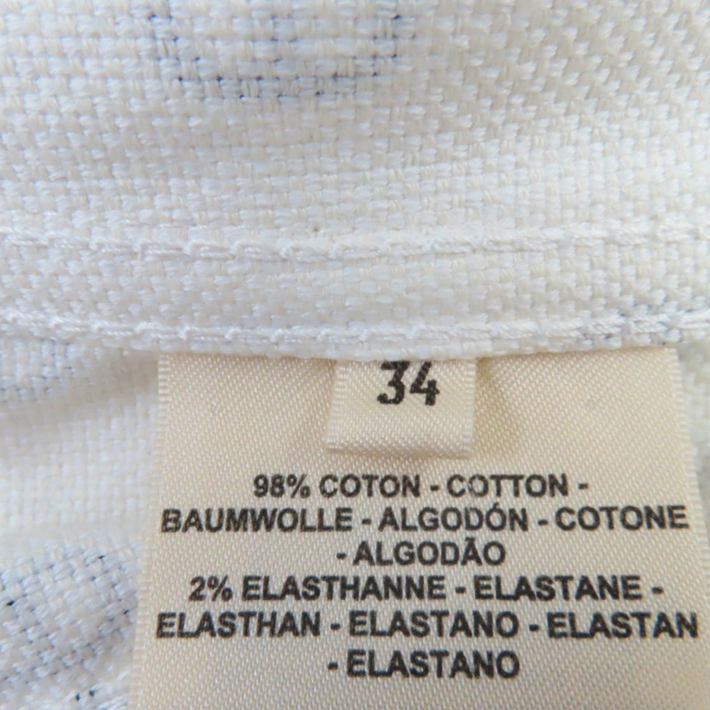 HERMES Denim Jacket Outer: 98% cotton, Outer: 2% polyurethane, Part: leather, Lining: 100% cotton White navy Women 40 Used