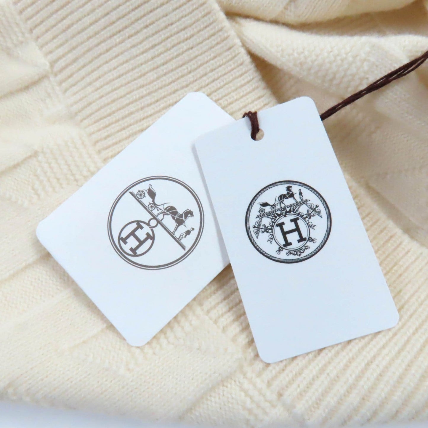 HERMES knit wool Ivory 38
