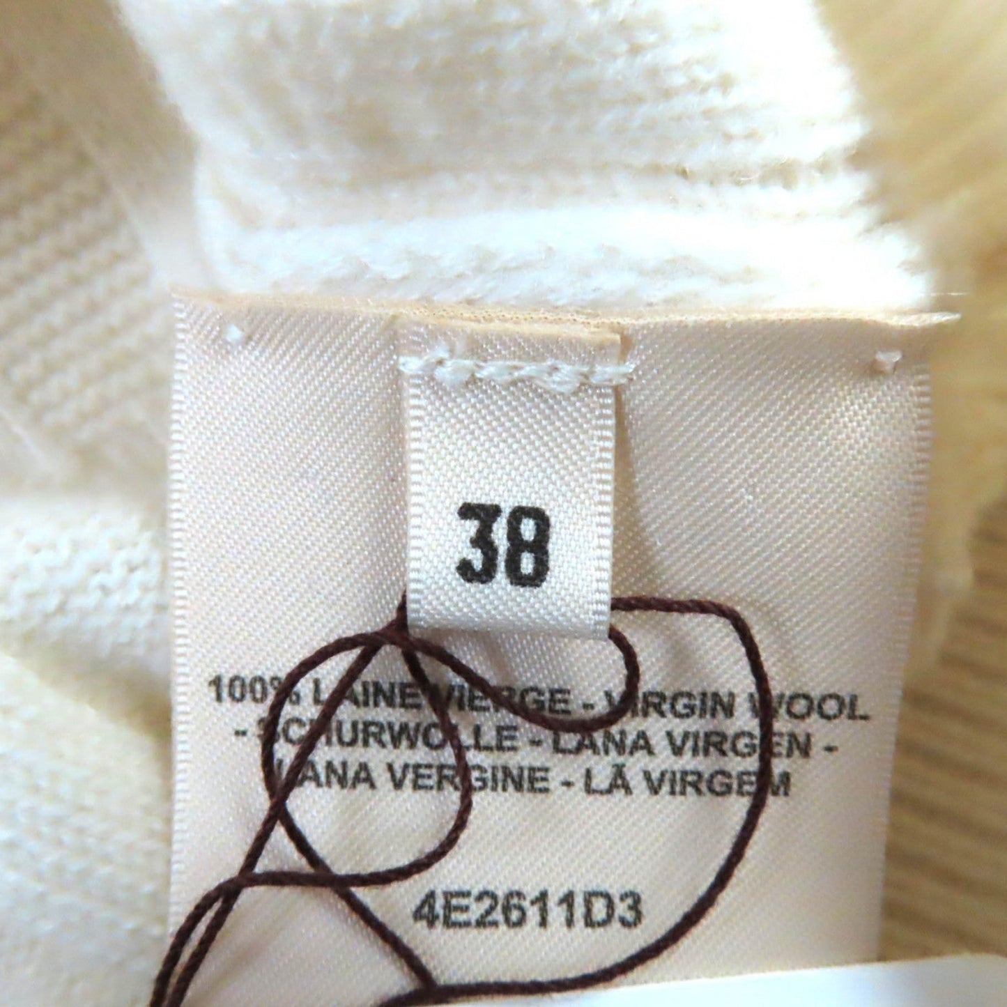 HERMES knit wool Ivory 38