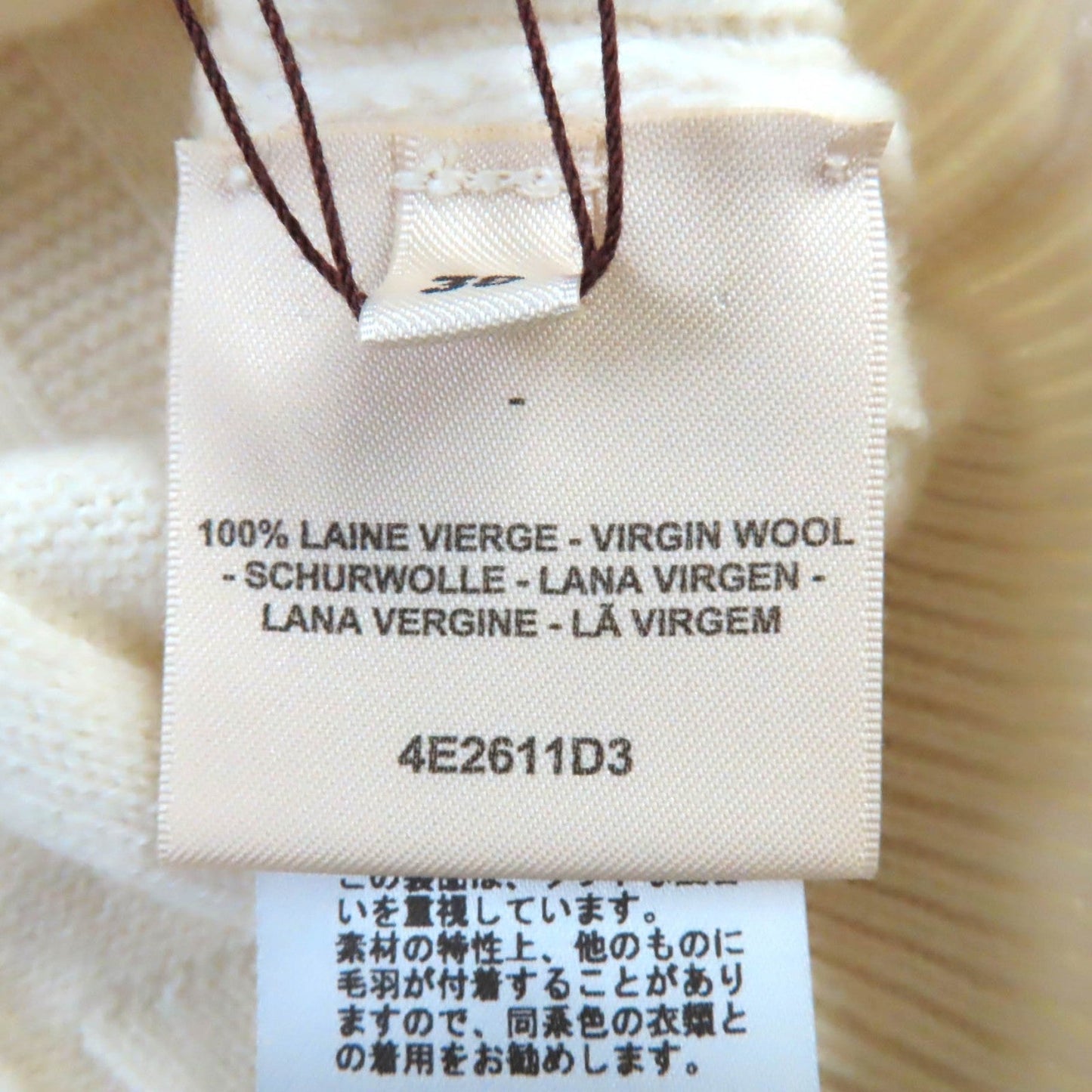 HERMES knit wool Ivory 38