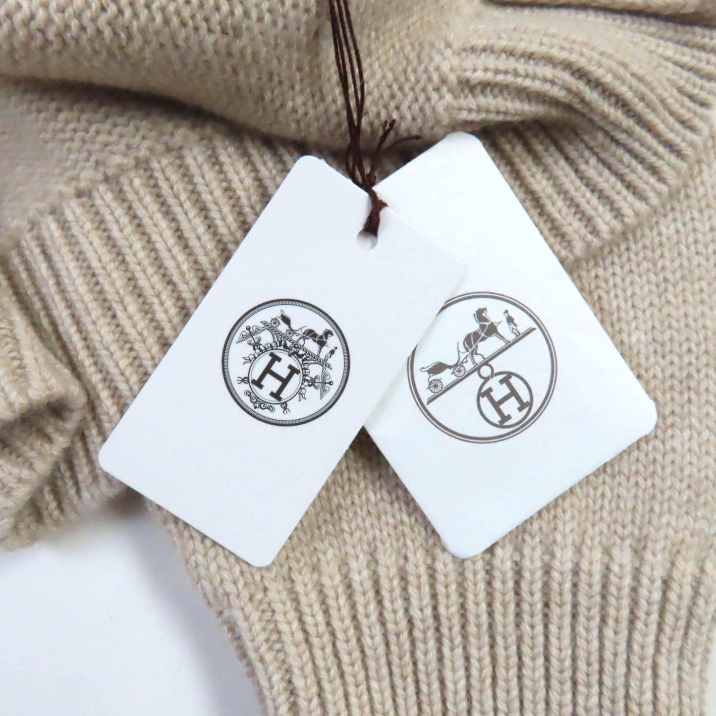HERMES knit H4E2601D1 cashmere beige 38