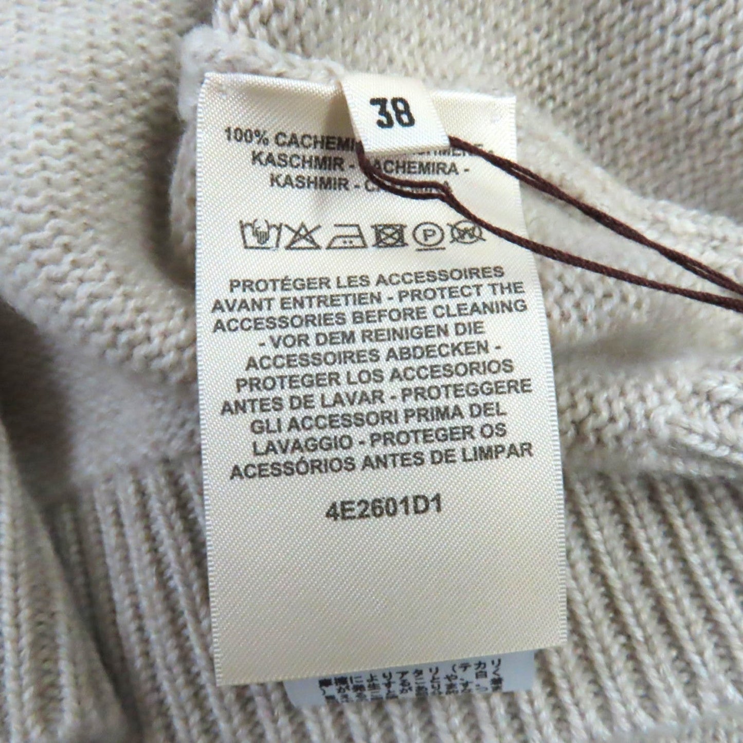 HERMES knit H4E2601D1 cashmere beige 38