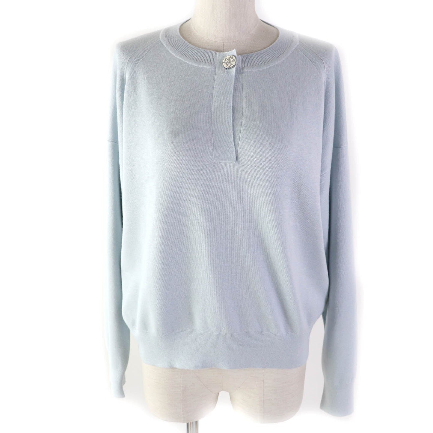 HERMES sweater silk Light blue 40