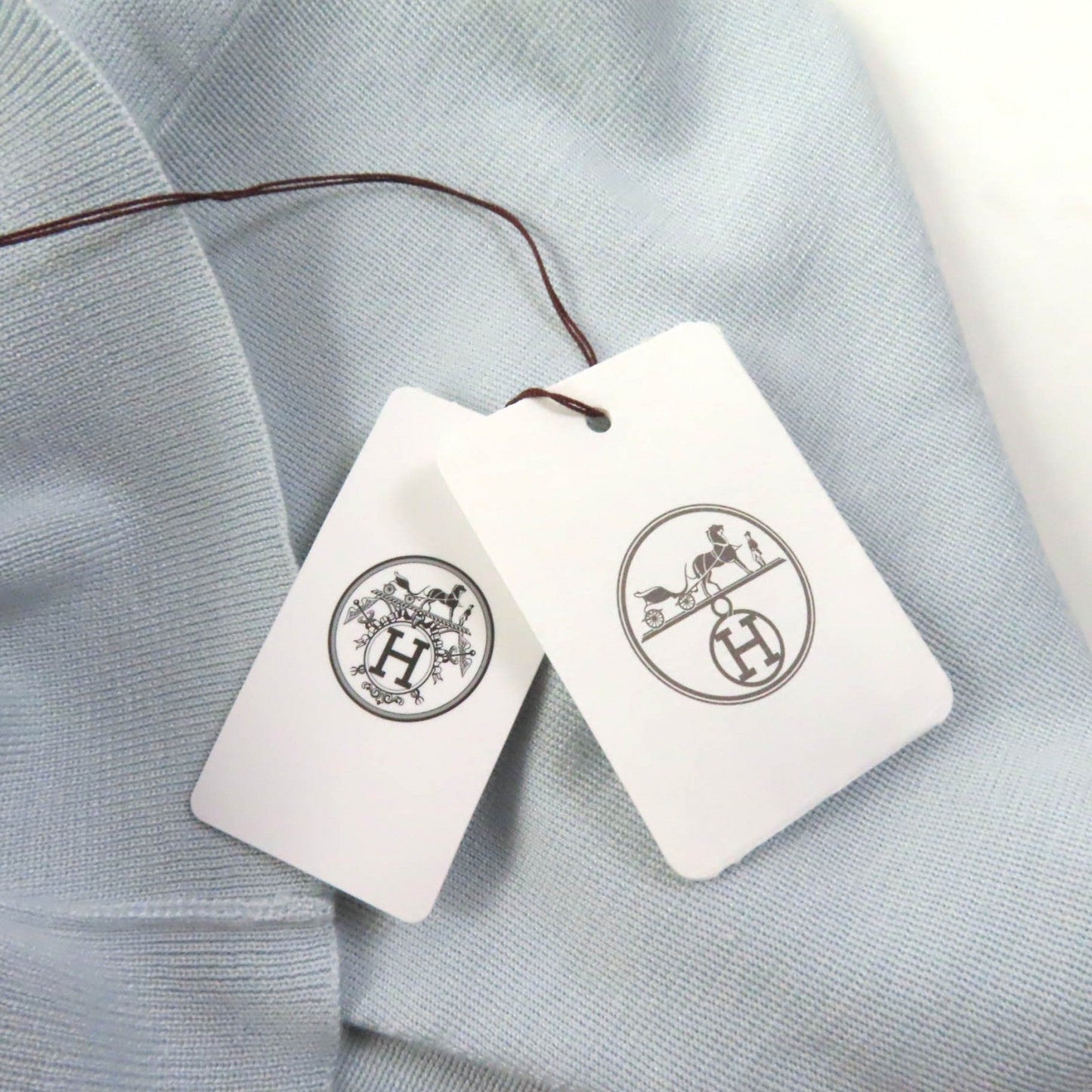 HERMES sweater silk Light blue 40