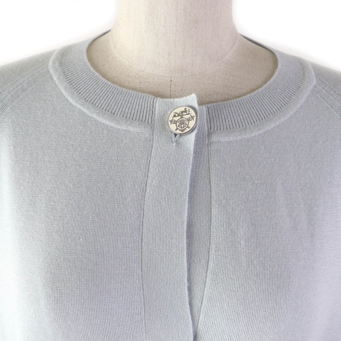HERMES sweater silk Light blue 40