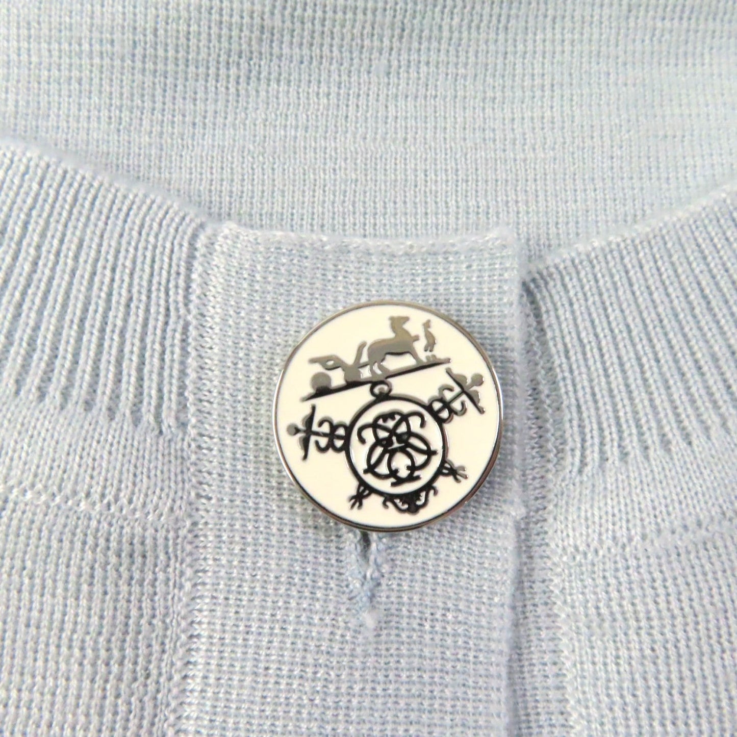 HERMES sweater silk Light blue 40
