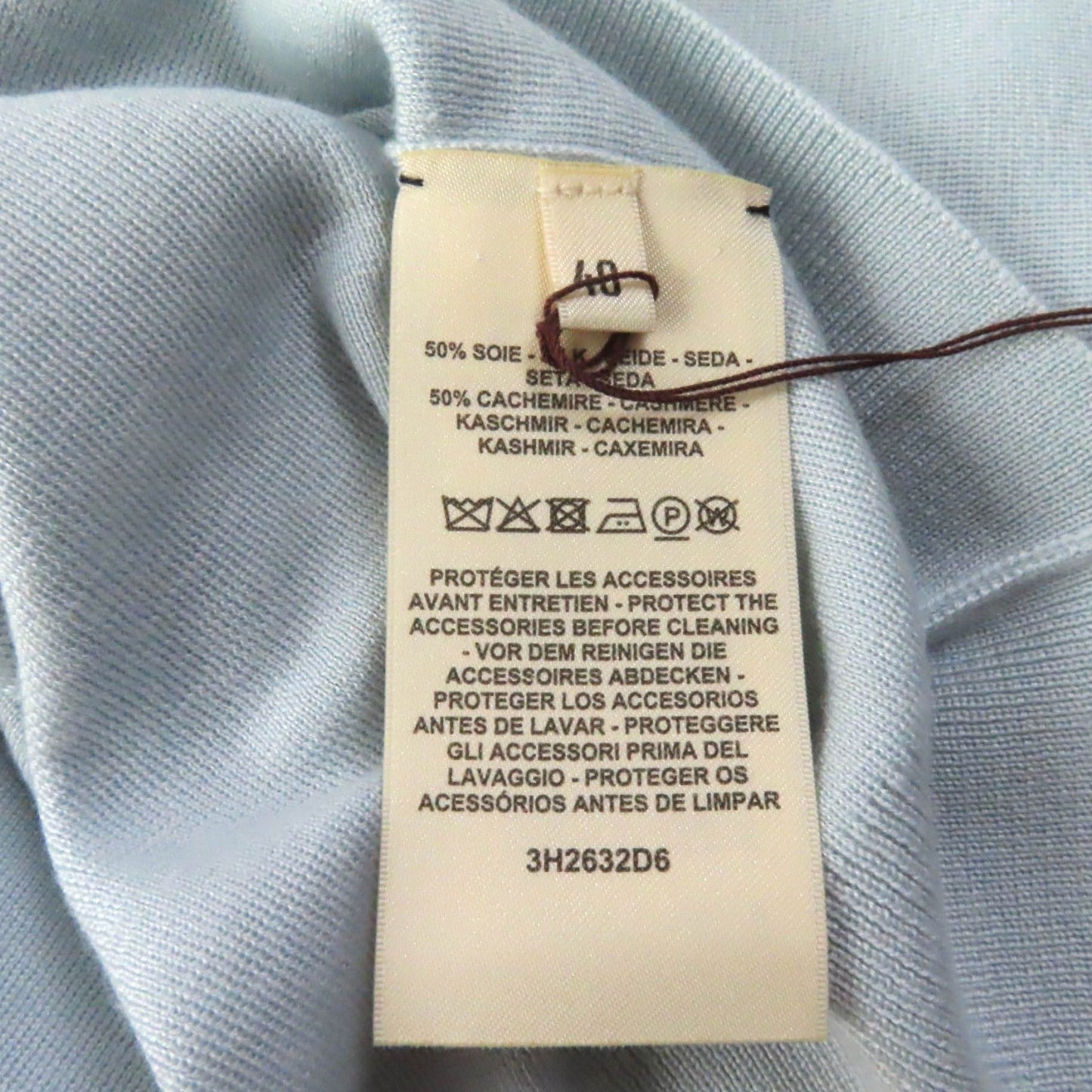 HERMES sweater silk Light blue 40