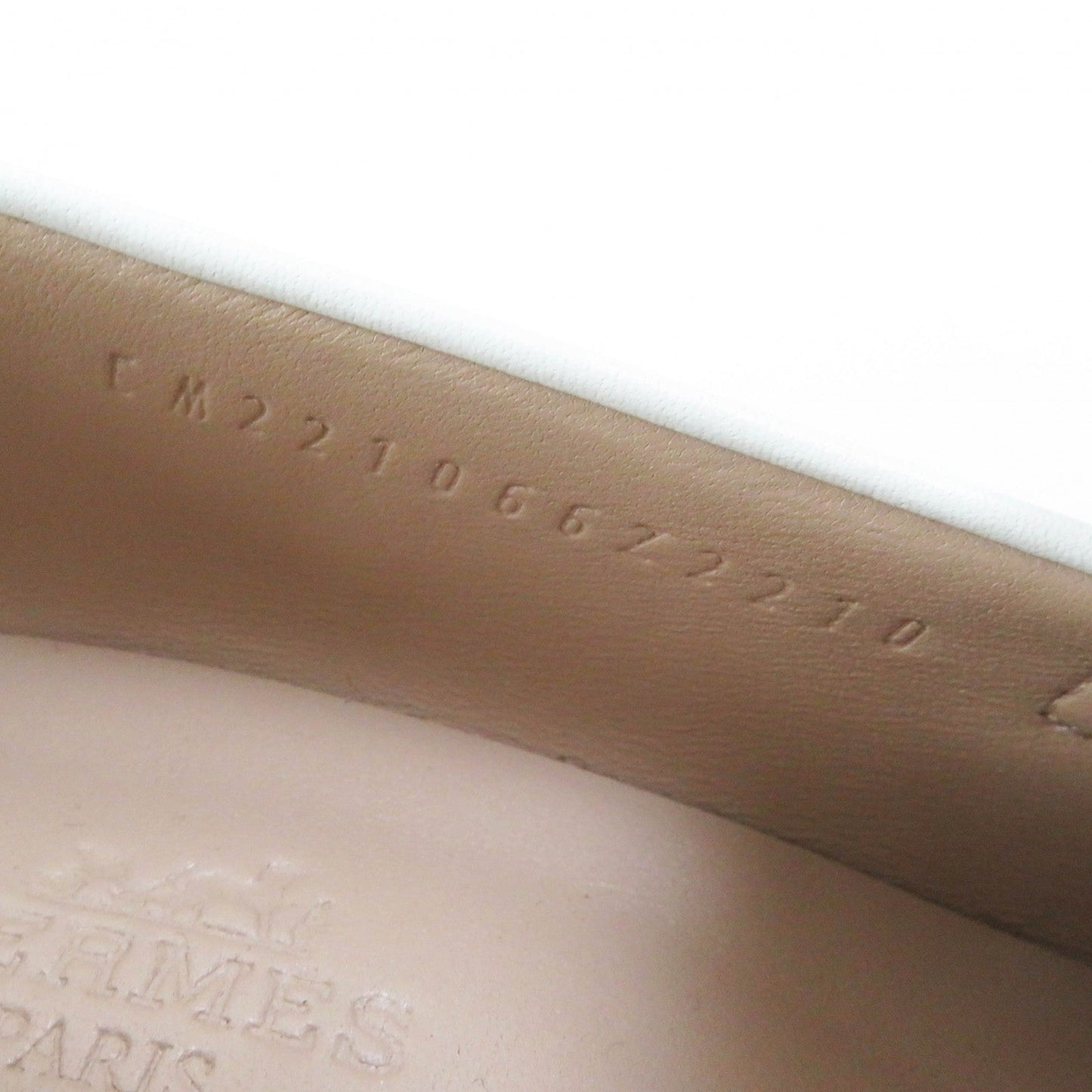 HERMES pumps leather White beige Constance Elysee 70 35.5