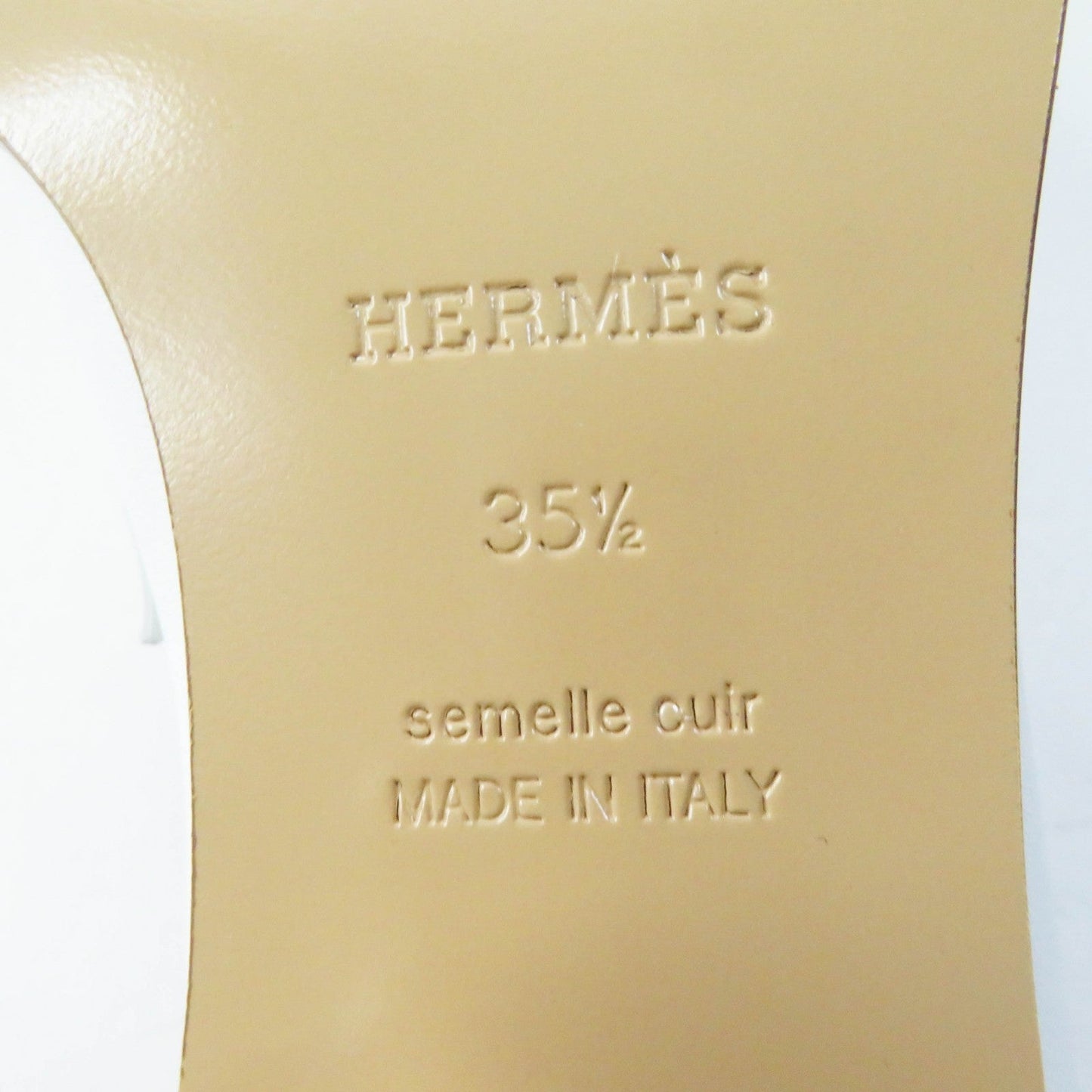 HERMES pumps leather White beige Constance Elysee 70 35.5