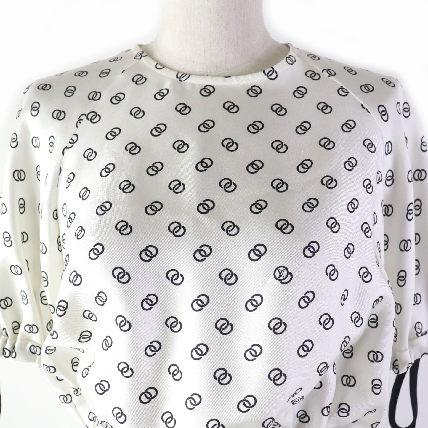 LOUIS VUITTON dress 1A9NYN silk White black 36