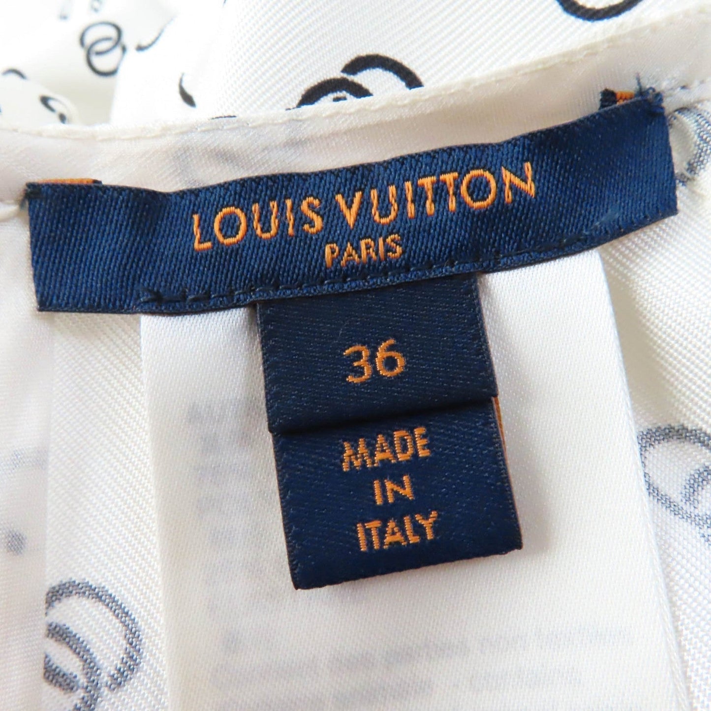 LOUIS VUITTON dress 1A9NYN silk White black 36