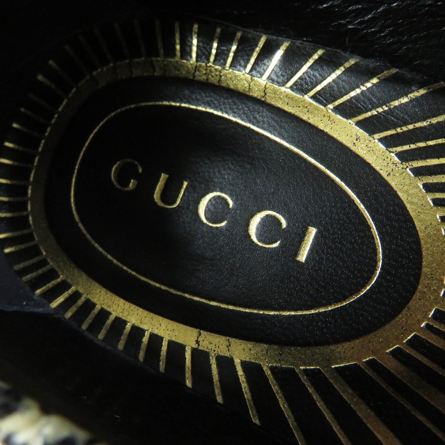 GUCCI loafers 700036 Embossed leather Beige black 38