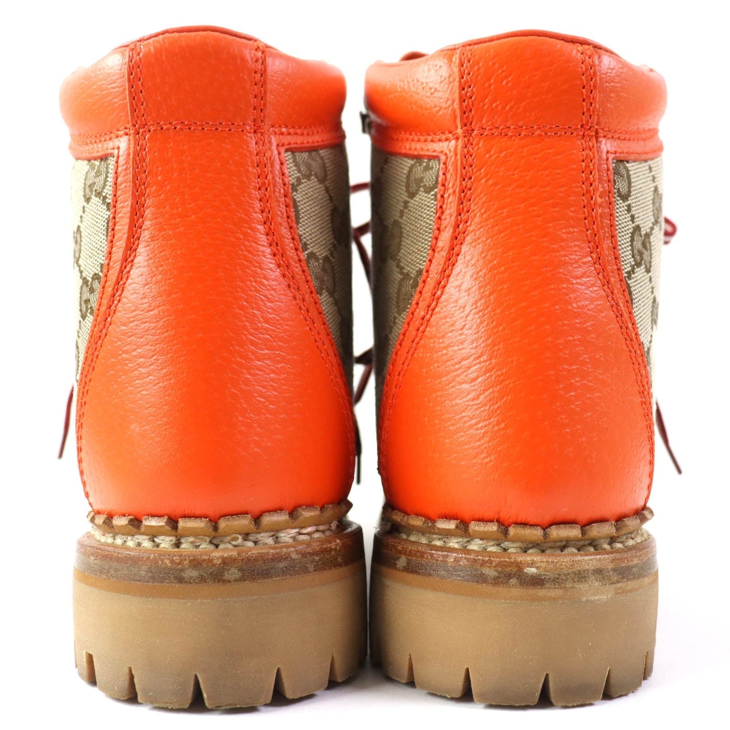 GUCCI boots 679927 Main: Leather, Main: Canvas Orange beige North Face Collaboration Women 36 Used