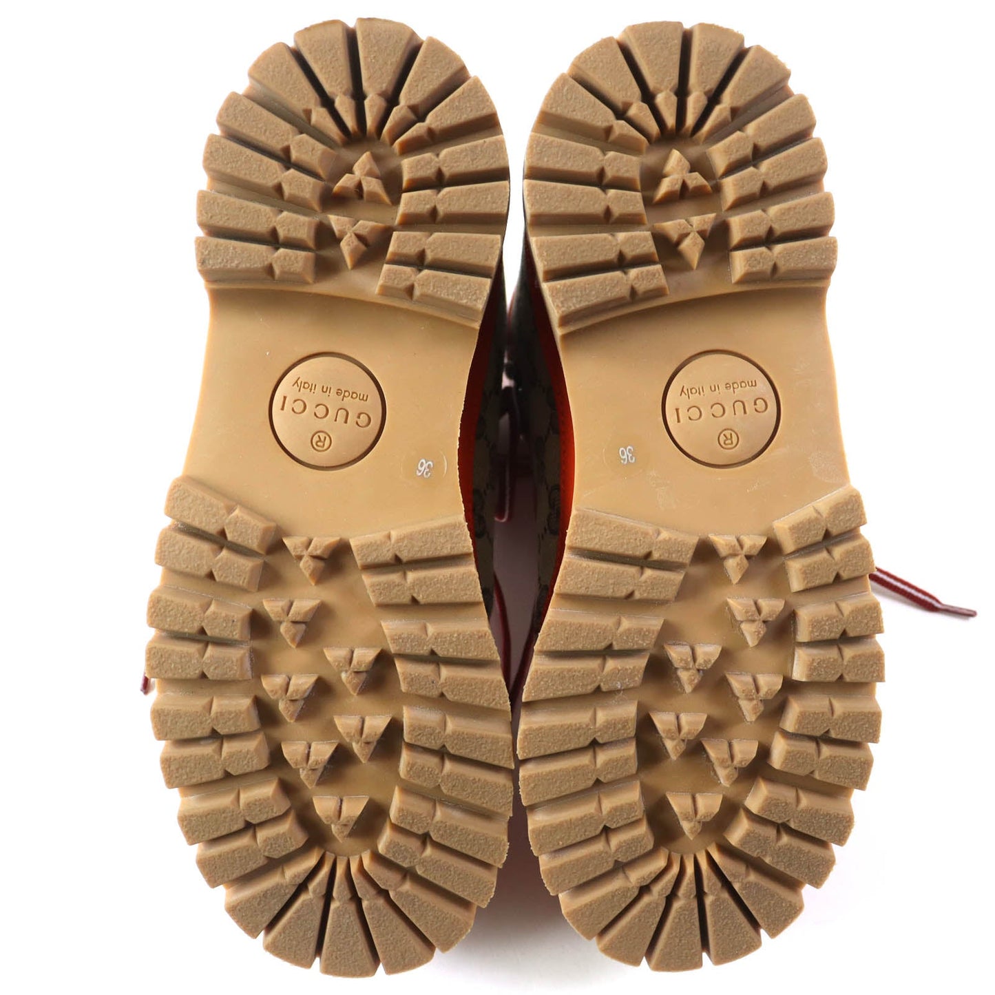 GUCCI boots 679927 Main: Leather, Main: Canvas Orange beige North Face Collaboration Women 36 Used