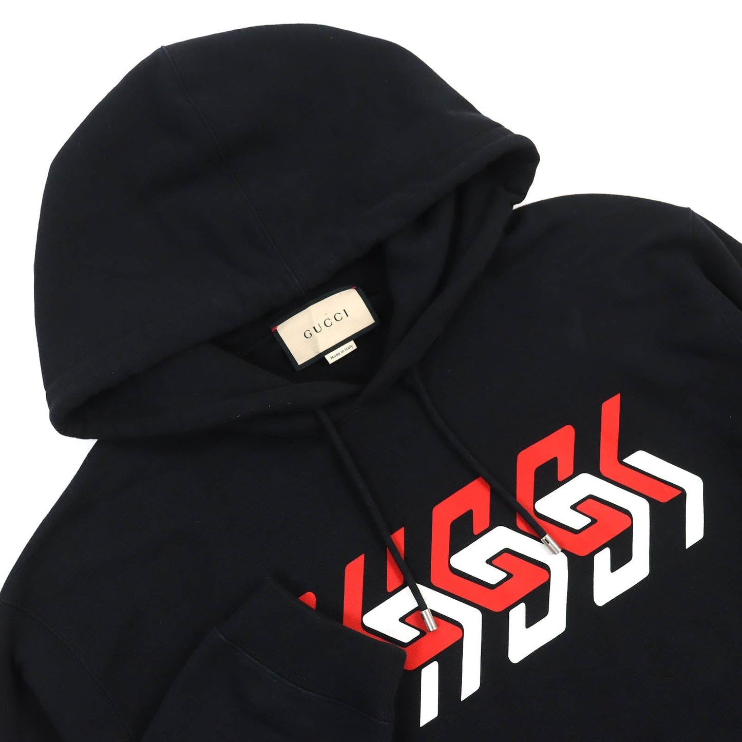 GUCCI Hoodie 681210 cotton Black red white L