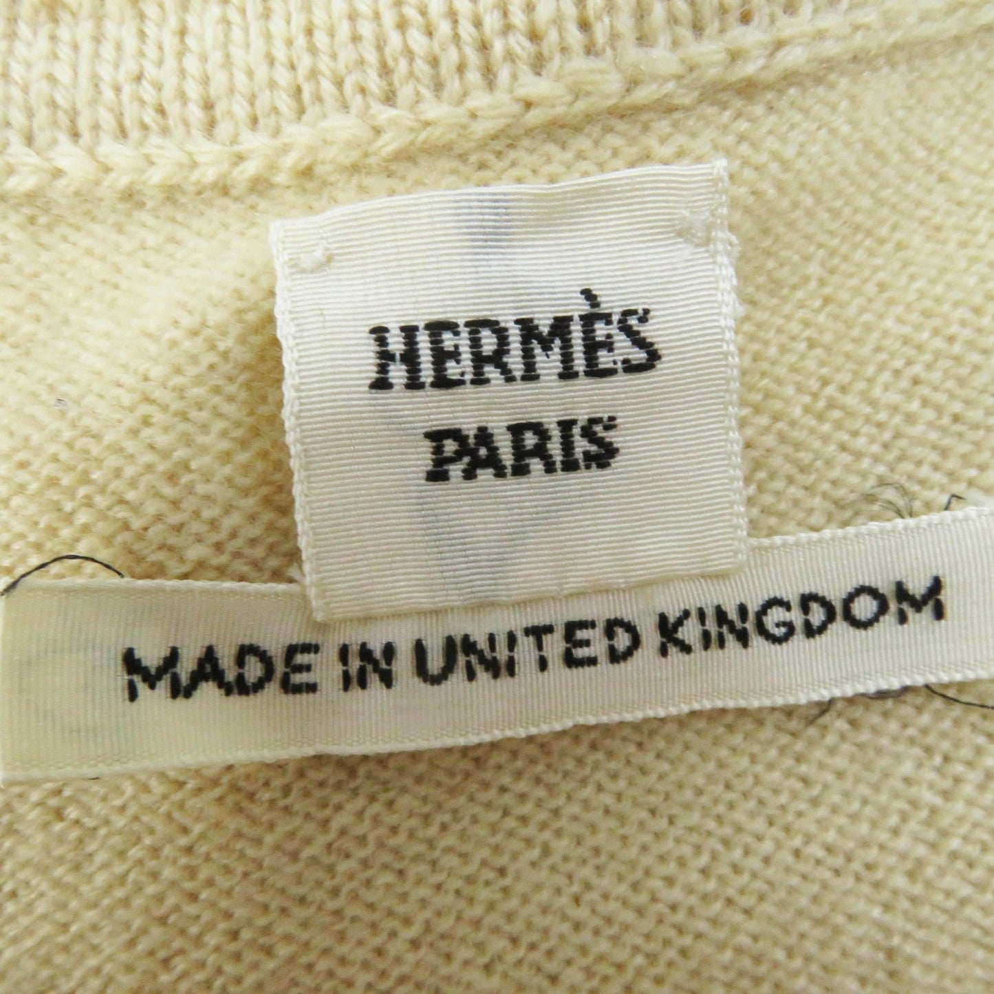 HERMES Short sleeve knit 06-7700 cashmere beige 36