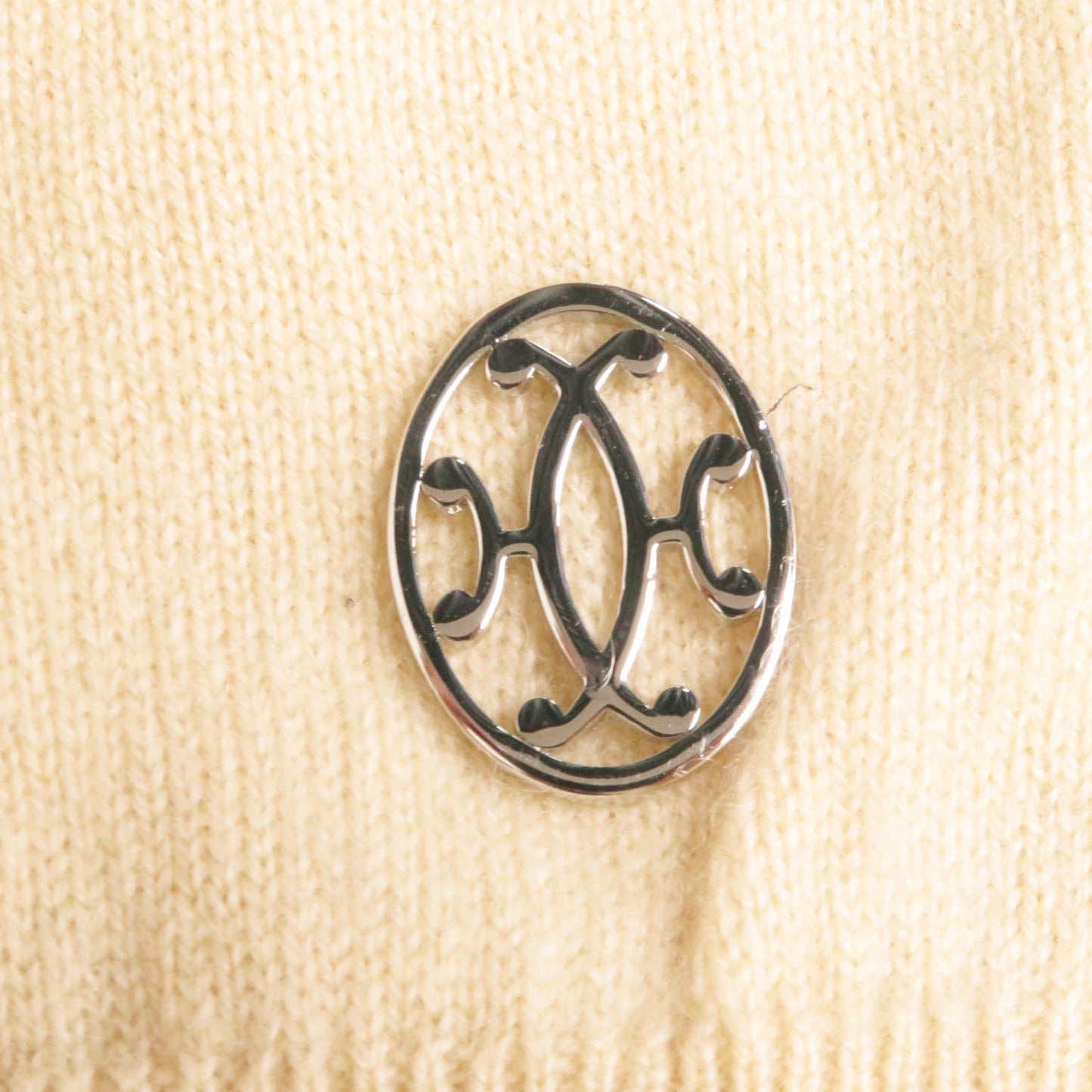 HERMES Short sleeve knit 06-7700 cashmere beige 36