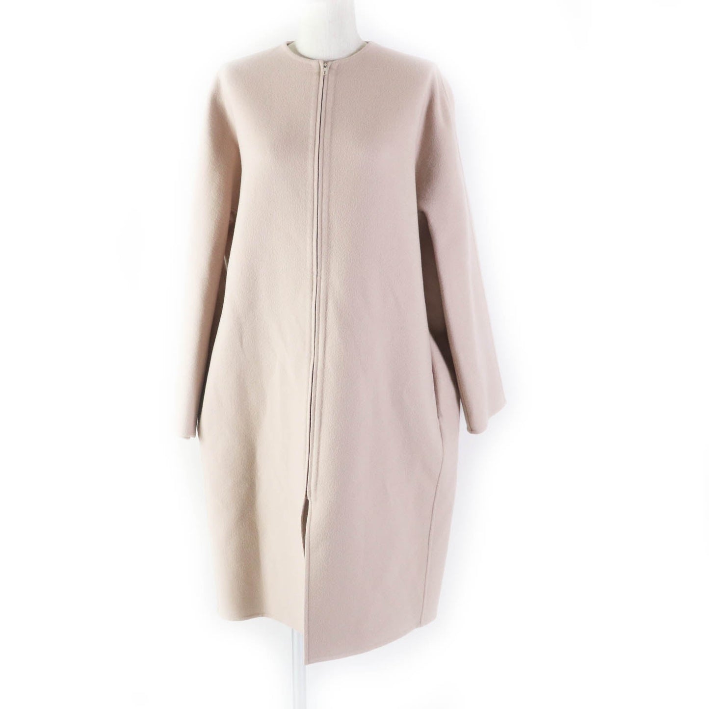 HERMES coat cashmere pink beige 34