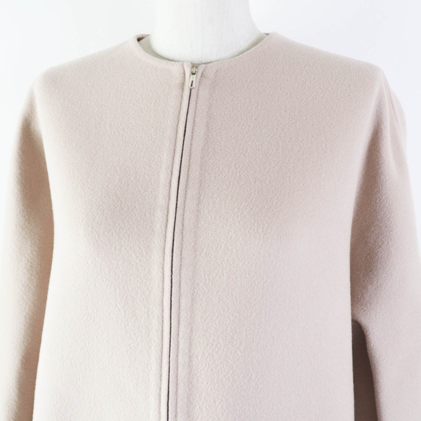 HERMES coat cashmere pink beige 34