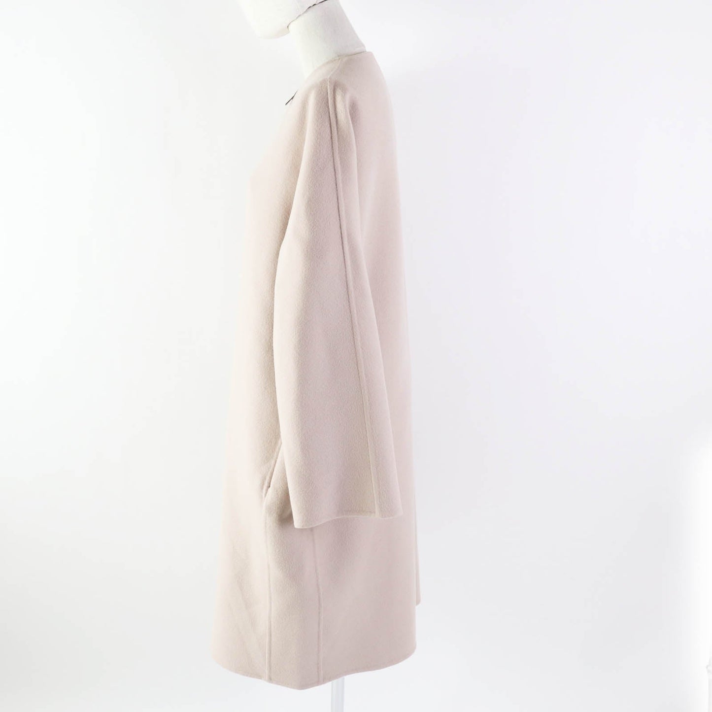 HERMES coat cashmere pink beige 34