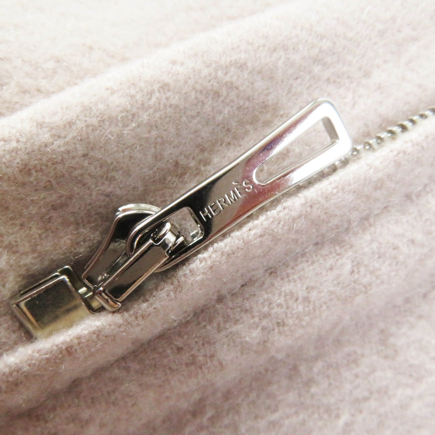 HERMES coat cashmere pink beige 34