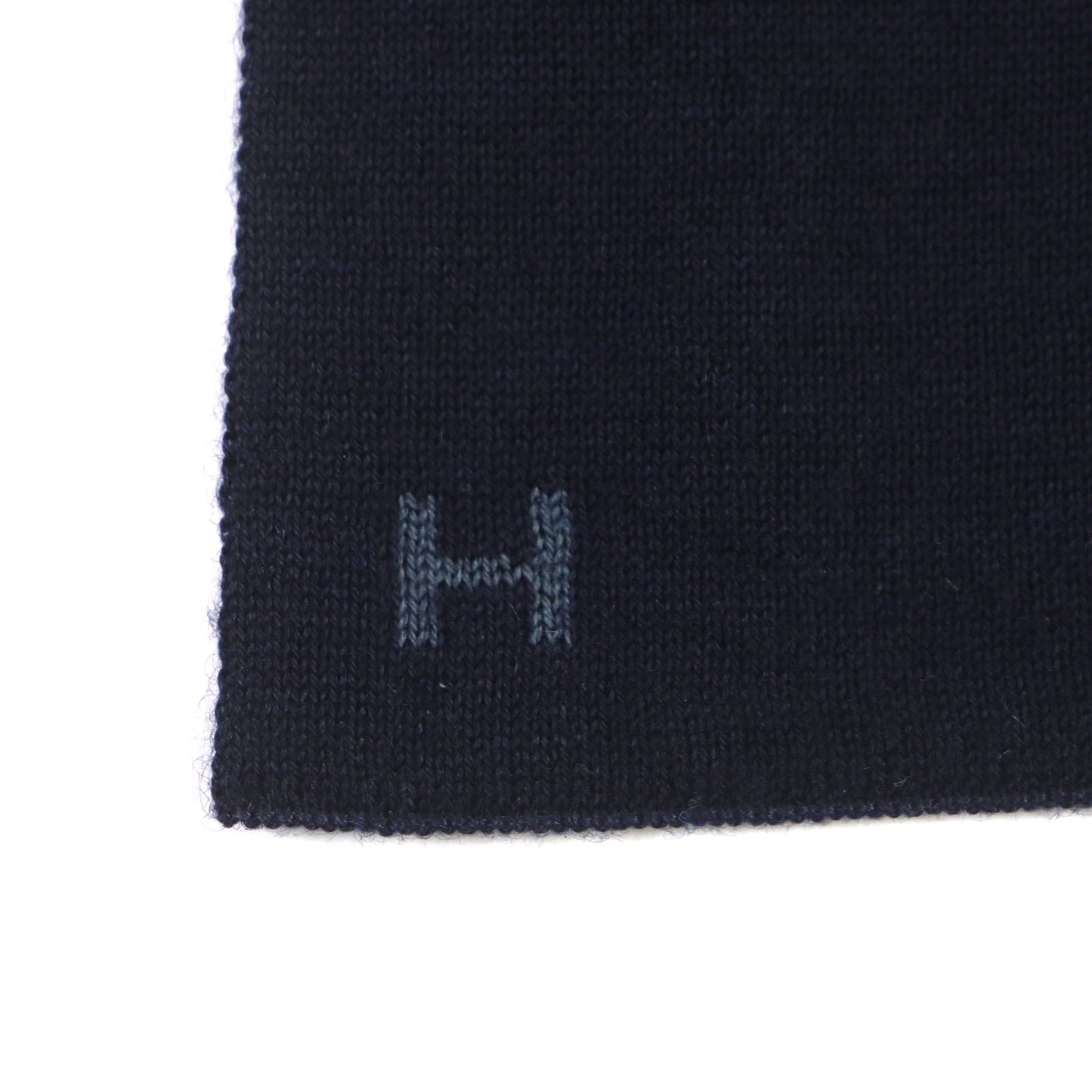 HERMES Scarf Main: 70% cashmere, Main: 30% silk Navy Alle Retour mens Used