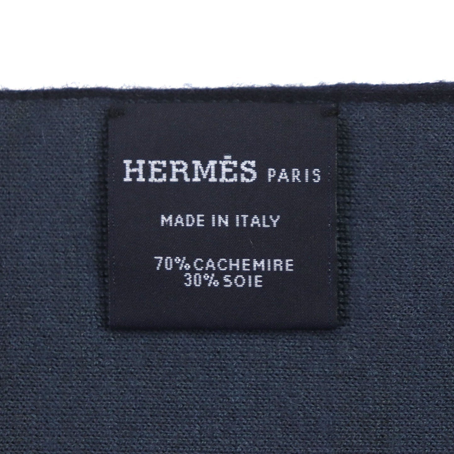 HERMES Scarf Main: 70% cashmere, Main: 30% silk Navy Alle Retour mens Used