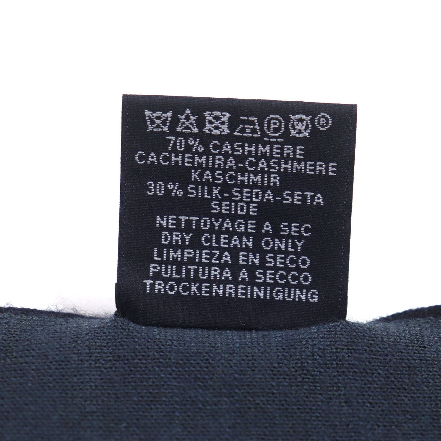 HERMES Scarf Main: 70% cashmere, Main: 30% silk Navy Alle Retour mens Used