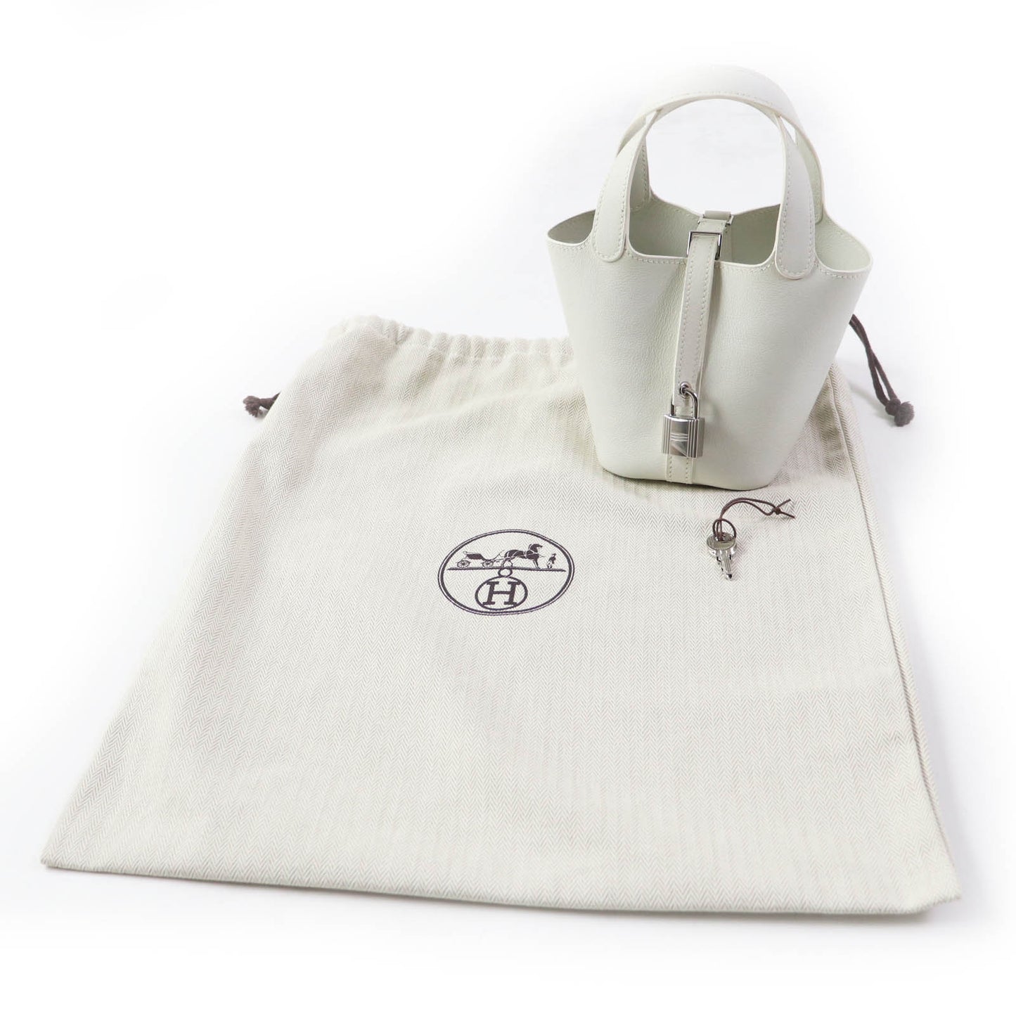 HERMES Handbag Evercolor white picotanlock micro Women Used
