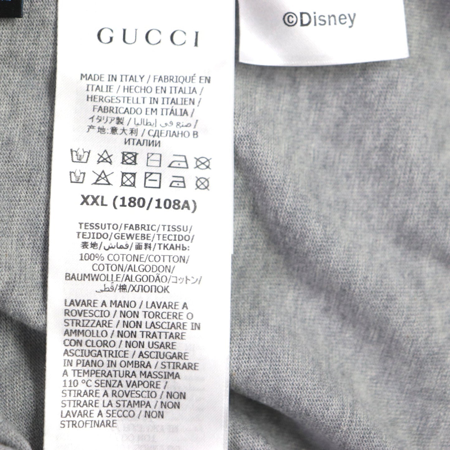 GUCCI Short sleeve T-shirt 548334 cotton gray FLASH Donald Duck XXL