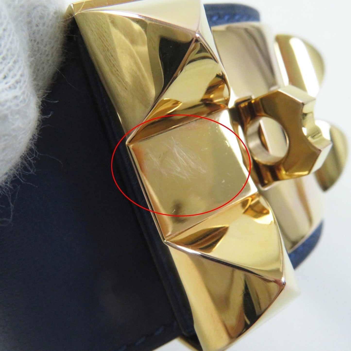 HERMES Bangle leather blue Cory Edssian