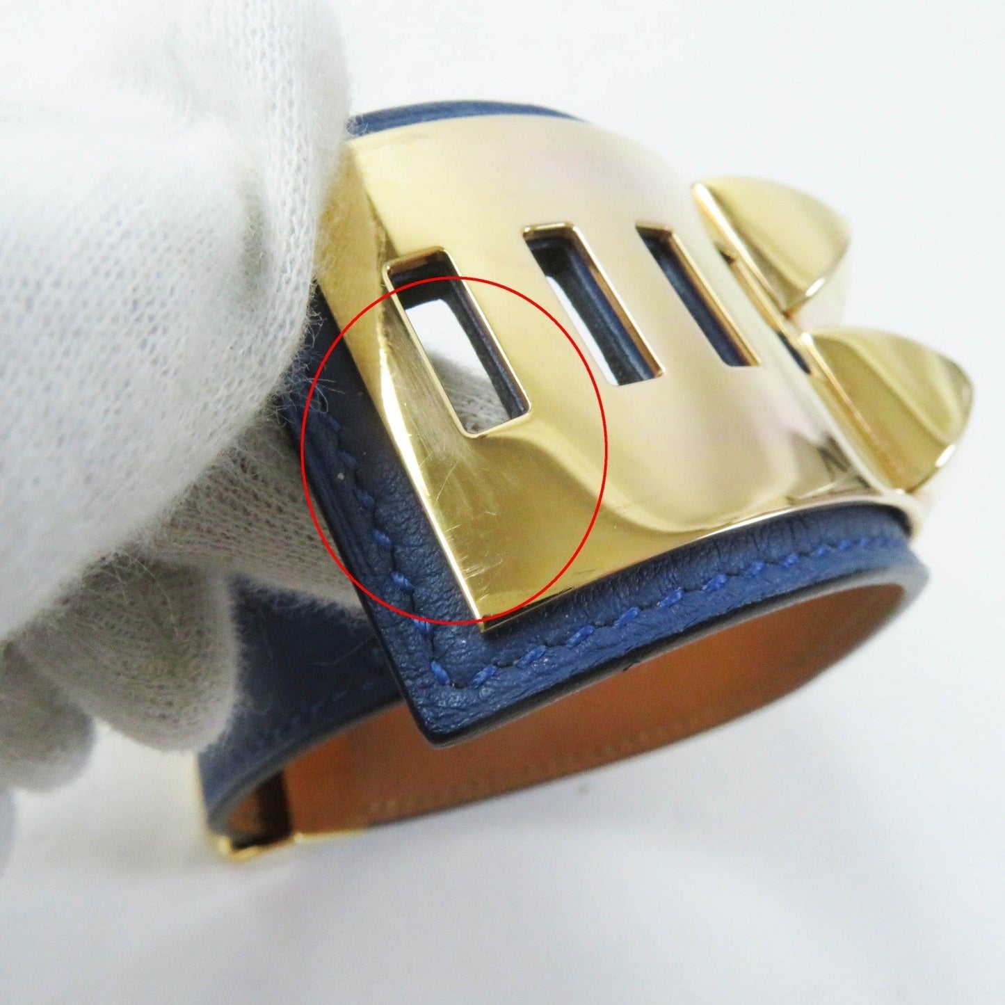 HERMES Bangle leather blue Cory Edssian