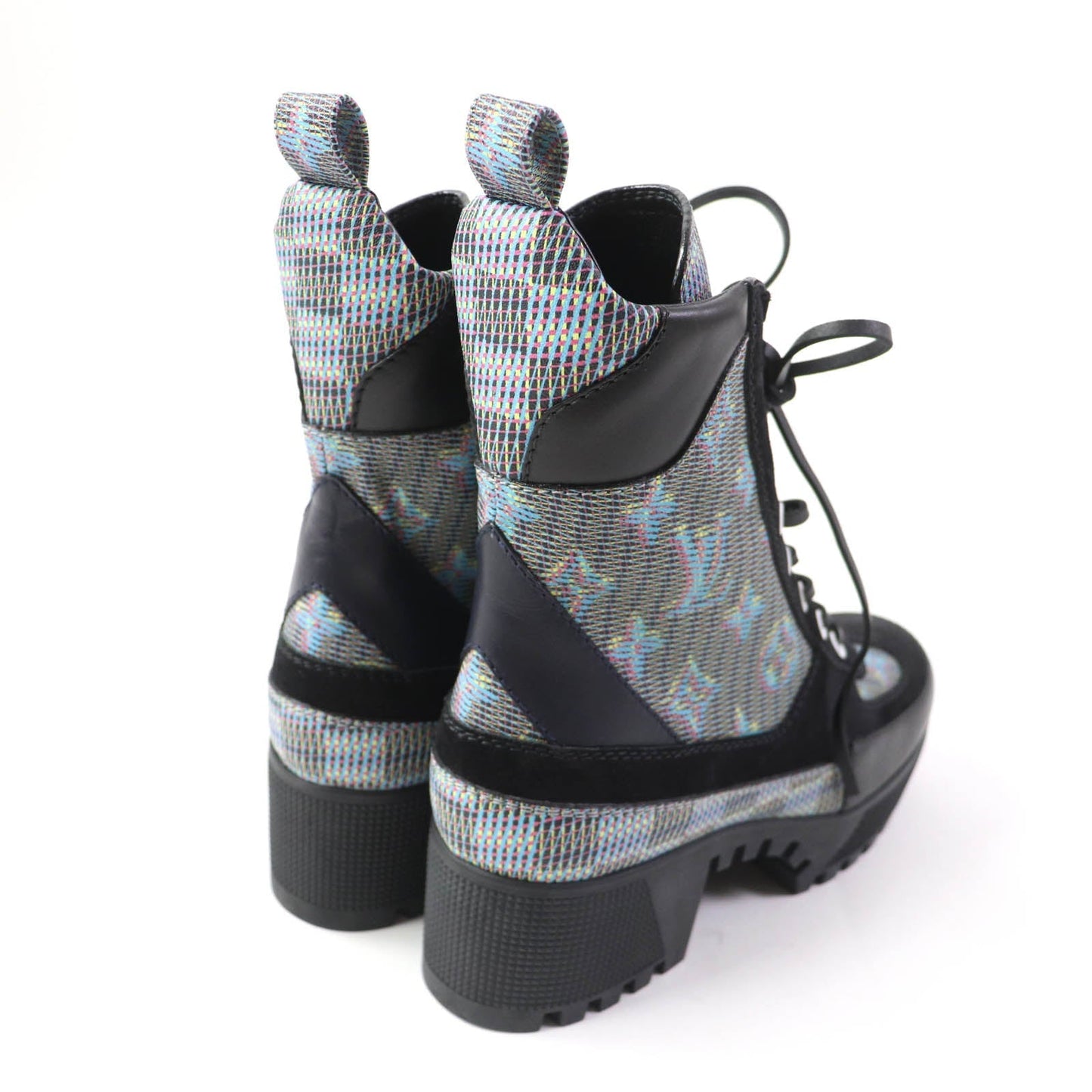 LOUIS VUITTON Ankle boots Main: Leather, Part: Suede Black multicolor Laurier Line Women 34.5 Used