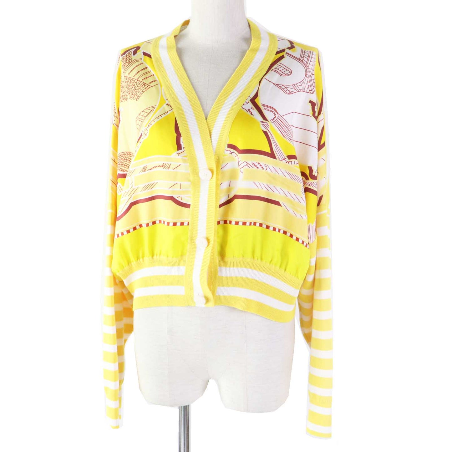 HERMES cardigan 2E2816DN silk yellow 40