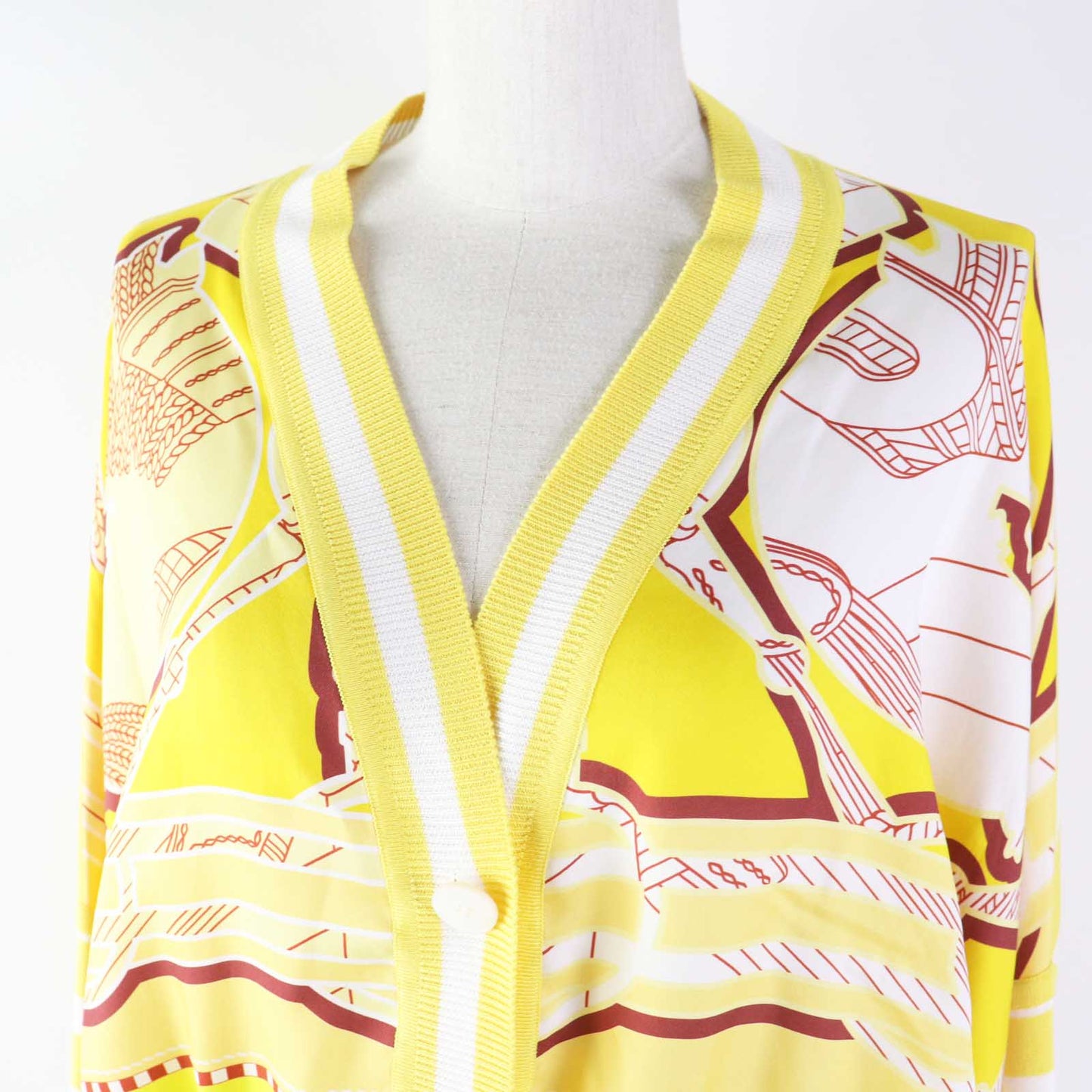 HERMES cardigan 2E2816DN silk yellow 40