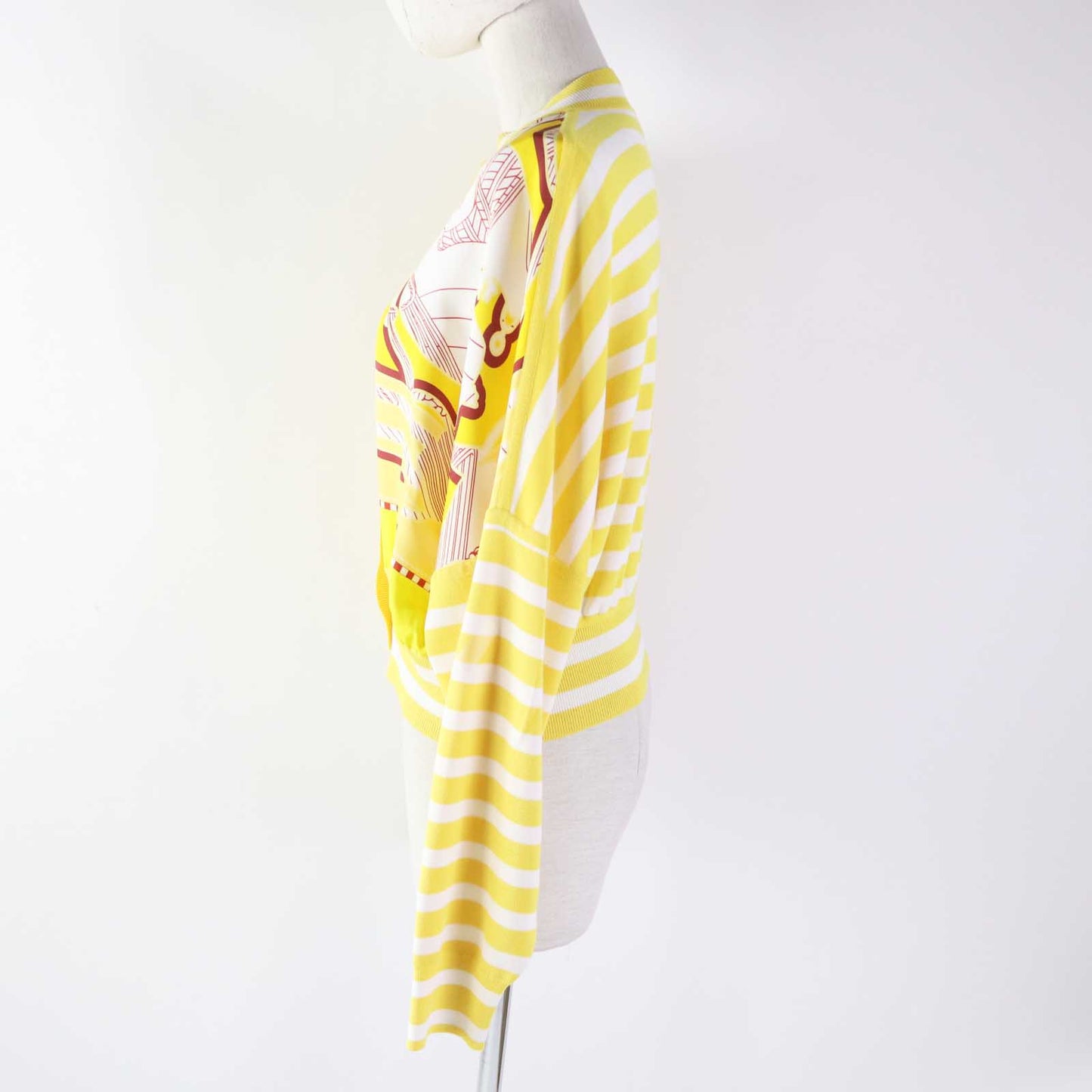 HERMES cardigan 2E2816DN silk yellow 40