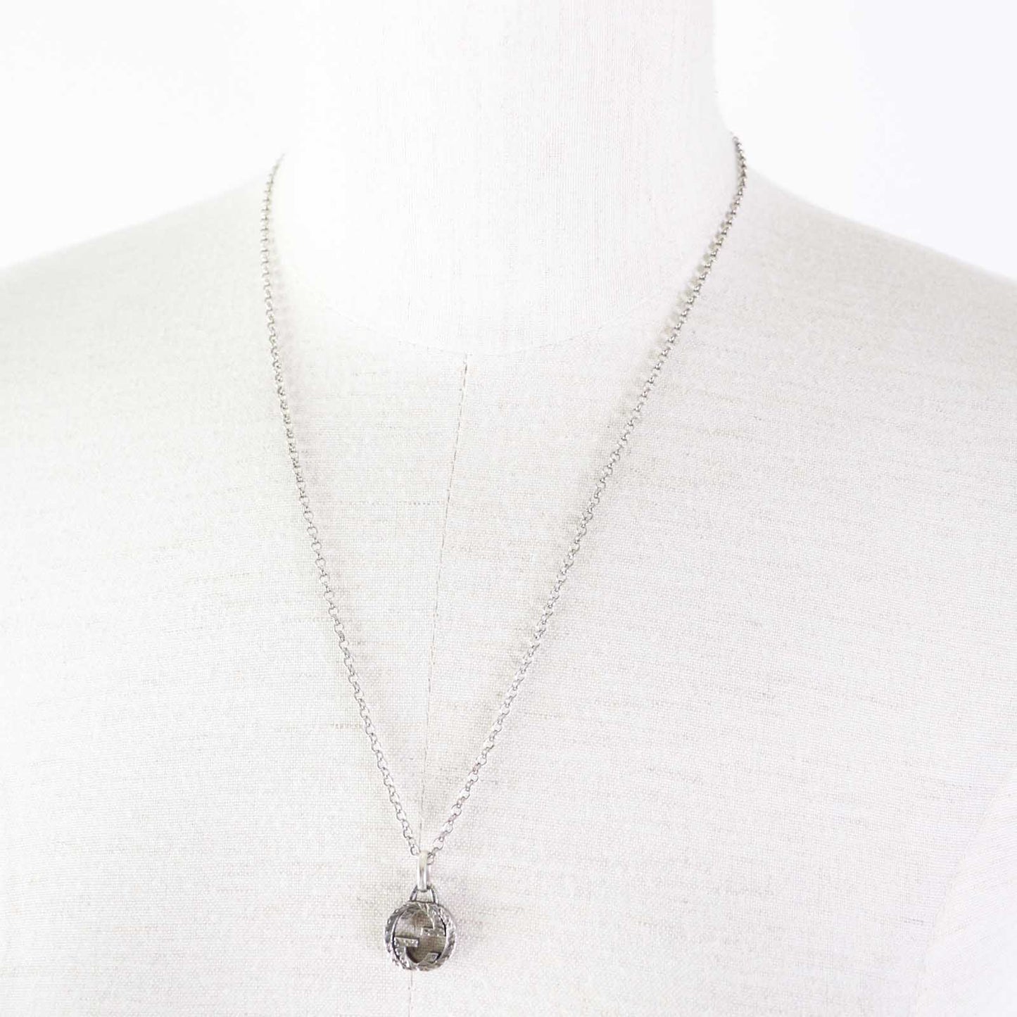 GUCCI Necklace 455535 AG925 Silver Interlocking G