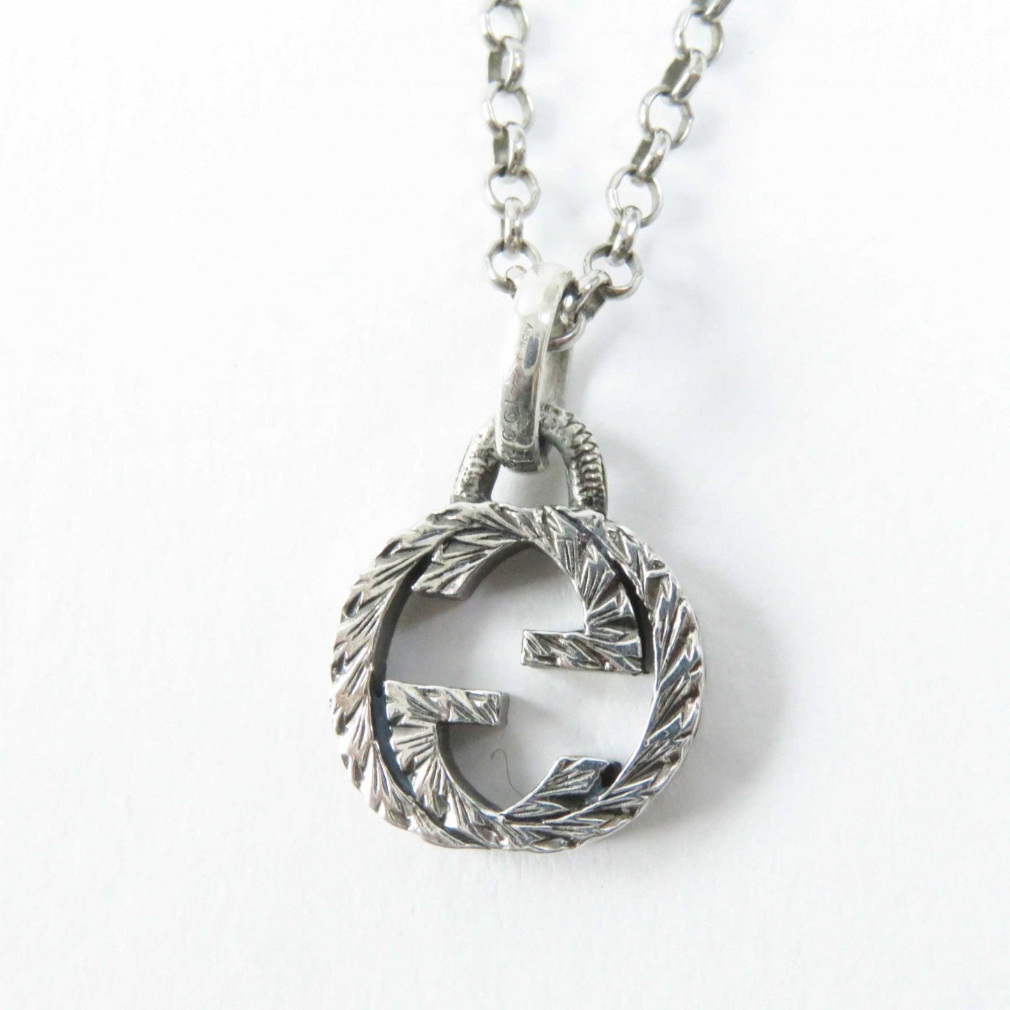 GUCCI Necklace 455535 AG925 Silver Interlocking G